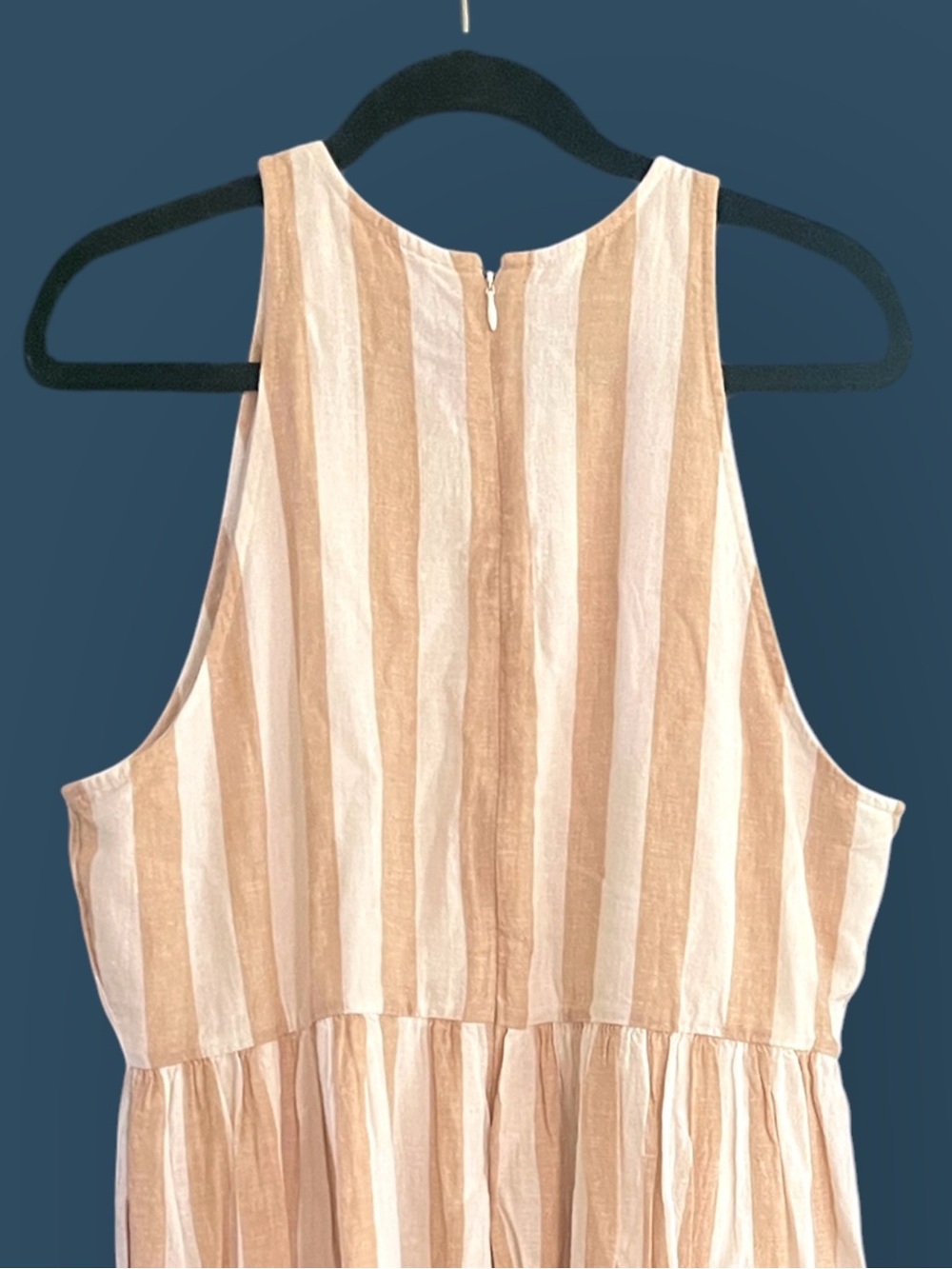 Womens Crown & Ivy size 16 Striped Sleeveless Dress - Cream & Tan - Picture 2 of 2